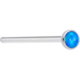 18G 3/4 Blue 3mm Synthetic Opal Titanium Fishtail Nose Ring