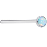 18G 3/4 White 3mm Synthetic Opal Titanium Fishtail Nose Ring