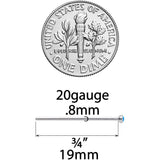 20G 3/4 Blue 2mm Synthetic Opal Titanium Fishtail Nose Ring