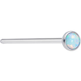 20G 3/4 White 3mm Synthetic Opal Titanium Fishtail Nose Ring