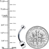 Clear 6mm Titanium Internal Thread Belly Ring Created with Crystals