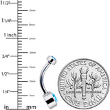 Aqua 6mm Titanium Internal Thread Belly Ring Created with Crystals