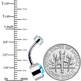 Aqua 8mm Titanium Internal Thread Belly Ring Created with Crystals