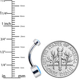 Blue Synthetic Opal Grade 23 Titanium Internal Thread Duo Belly Ring