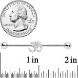 14G Clear CZ Gem Amazing Om Industrial Barbell 38mm