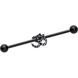 14G Clear CZ Gem Black Amazing Om Industrial Barbell 38mm