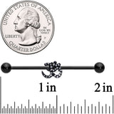 14G Clear CZ Gem Black Amazing Om Industrial Barbell 38mm