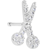 20G 1/4 Clear CZ Gem Shear Scissors Nose Bone
