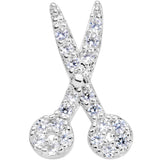 20G 1/4 Clear CZ Gem Shear Scissors Nose Bone