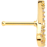 20G 1/4 Clear CZ Gem Gold Tone Shear Scissors Nose Bone