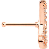 20G 1/4 Clear CZ Gem Rose Gold Tone Shear Scissors Nose Bone