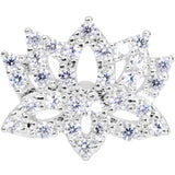 20G 1/4 Clear CZ Gem Lotus Flower Nose Bone