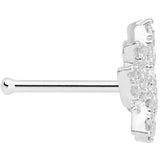 20G 1/4 Clear CZ Gem Lotus Flower Nose Bone