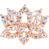 20G 1/4 Clear CZ Gem Rose Gold Tone Lotus Flower Nose Bone