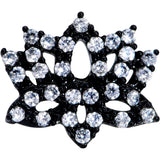 20G 1/4 Clear CZ Gem Black Lotus Flower Nose Bone