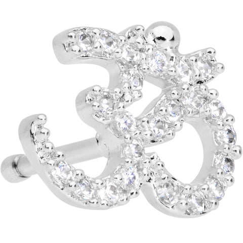 20G 1/4 Clear CZ Gem Amazing Om Nose Bone