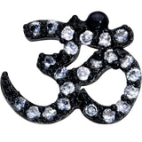 20G 1/4 Clear CZ Gem Black Amazing Om Nose Bone