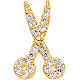 18G 3/8 Clear CZ Gem Shears Scissors Nose Hoop