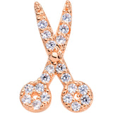 18G 3/8 Clear CZ Gem Gold Tone Shears Scissors Nose Hoop