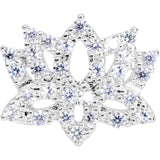 18G 3/8 Clear CZ Gem Lotus Flower Nose Hoop