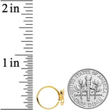 18G 3/8 Clear CZ Gem Gold Tone Lotus Flower Nose Hoop