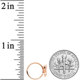 18G 3/8 Clear CZ Gem Rose Gold Tone Lotus Flower Nose Hoop