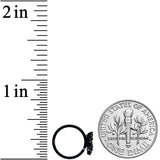 18G 3/8 Clear CZ Gem Black Lotus Flower Nose Hoop