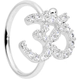 18G 3/8 Clear CZ Gem Amazing Om Nose Hoop