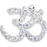 18G 3/8 Clear CZ Gem Amazing Om Nose Hoop