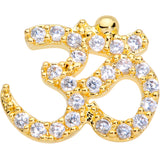 18G 3/8 Clear CZ Gem Amazing Om Nose Hoop