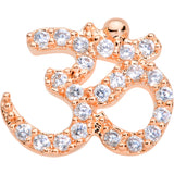 18G 3/8 Clear CZ Gem Rose Gold Tone Amazing Om Nose Hoop