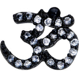 18G 3/8 Clear CZ Gem Black Amazing Om Nose Hoop
