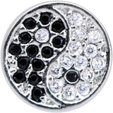 20G 1/4 Clear Black CZ Gem Yin Yang Nose Bone