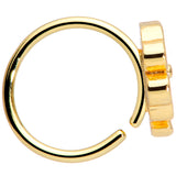 20G 5/16 Clear Gem Gold Tone Shamrock St Patricks Day Nose Hoop