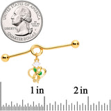 14G Gold Tone Heart Music Valentine Dangle Project Barbell 38mm