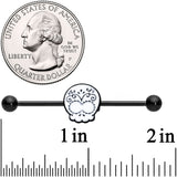 14G Black White Calavera Sugar Skull Industrial Barbell 38mm