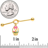 14G Gold Tone Easter Basket Glow Dangle Project Bar 38mm