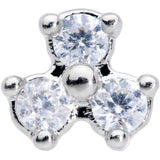 20G 5/16 Clear CZ Gem Triple Triangle Nose Bone
