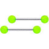 14G 9/16 Green Leprechaun St Patricks Day Nipple Ring Set of 4