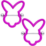 14G 9/16 Pink Glow in the Dark Easter Bunny Nipple Shield Set