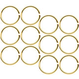 20G 5/16 Gold Tone Anodized Seamless Circular Ring Set of 12