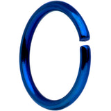 18G 5/16 Blue Tone Anodized Seamless Circular Ring Set of 12