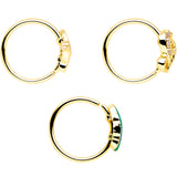 20G 5/16 Clear CZ Gem Gold Tone Bird Heart Nose Hoop Set of 3