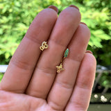 20G 5/16 Clear CZ Gem Gold Tone Bird Heart Nose Hoop Set of 3