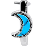20G 5/16 Faux Turquoise Crescent Moon Faux Hoop L Shape Nose Ring