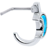 20G 5/16 Faux Turquoise Crescent Moon Faux Hoop L Shape Nose Ring