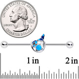 14G Blue Water Whale Industrial Barbell 38mm