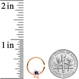 18G 3/8 Rose Gold Tone Tropical Flower Closure Ring