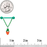 14G 11/16 Leprechaun St Patricks Day Chain Dangle Nipple Ring Set