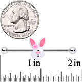 14G Easter Bunny Flower Industrial Barbell 38mm